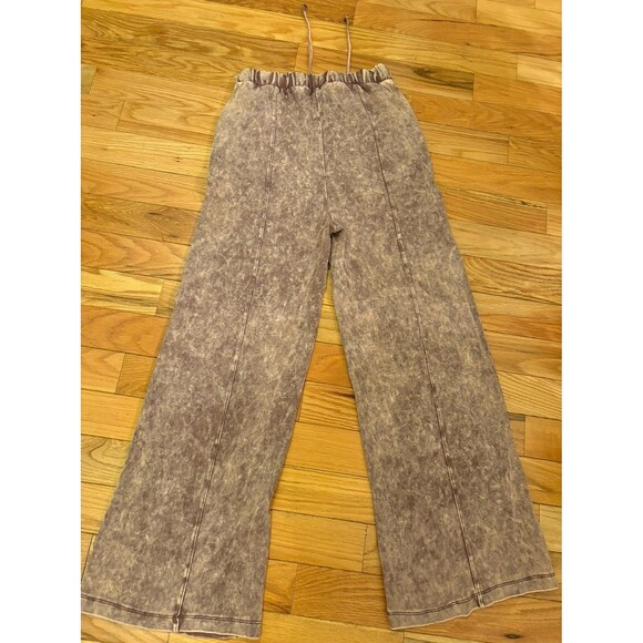 Zenana Acid Wash Comfy Pants With Pockets - Picture 4 of 6